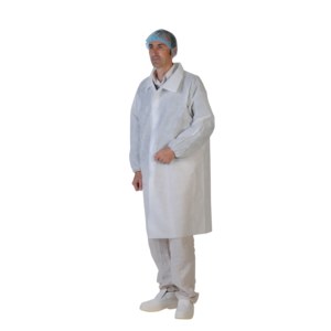 Blouse PLP non tissé blanc pressions poignets élastiqués — référence JP-BVS-0009 — JProfi Pro