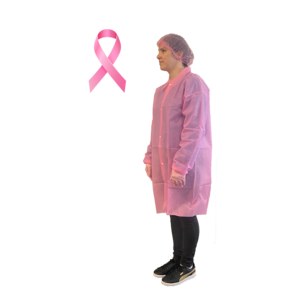 Blouse PLP non tissé rose pressions poignets élastiqués — référence JP-BVS-0013 — JProfi Pro