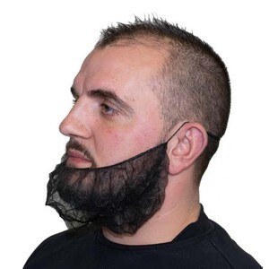 Cache barbe clip PLP non tissé noir — référence JP-CAB-0023 — JProfi Pro