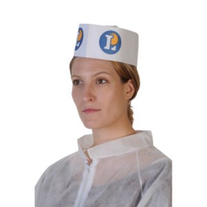 Calot papier blanc imprimé Leclerc — référence JP-COC-0036 — JProfi Pro