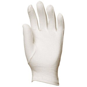 Gant coton blanc cousu coupe fourchette avec ourlet — référence JP-GAM-0089 — JProfi Pro
