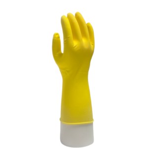 Gant de ménage latex jaune flocké coton Cat III — référence JP-GMP-0106 — JProfi Pro