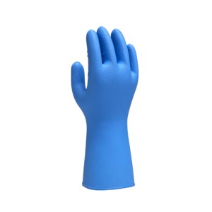 Gant nitrile bleu non poudré manchette longue XTRA GRIP — référence JP-GJN-0126 — JProfi Pro