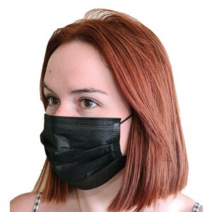 Masque PLP noir 3 plis chirurgie haute filtration à élastiques — référence JP-MHA-0239 — JProfi Pro