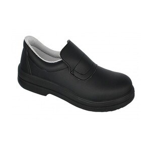 Mocassin noir microfibre semelle PU embout acier - S2 — référence JP-CHC-0032 — JProfi Pro