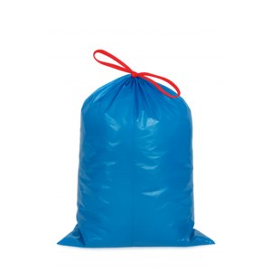 Sac poubelle 100 L basse densité – bleu azur lien coulissant — référence JP-SPL-0504 — JProfi Pro