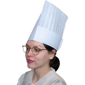 Toque viscose blanc fermée hauteur 250 mm — référence JP-COT-0053 — JProfi Pro